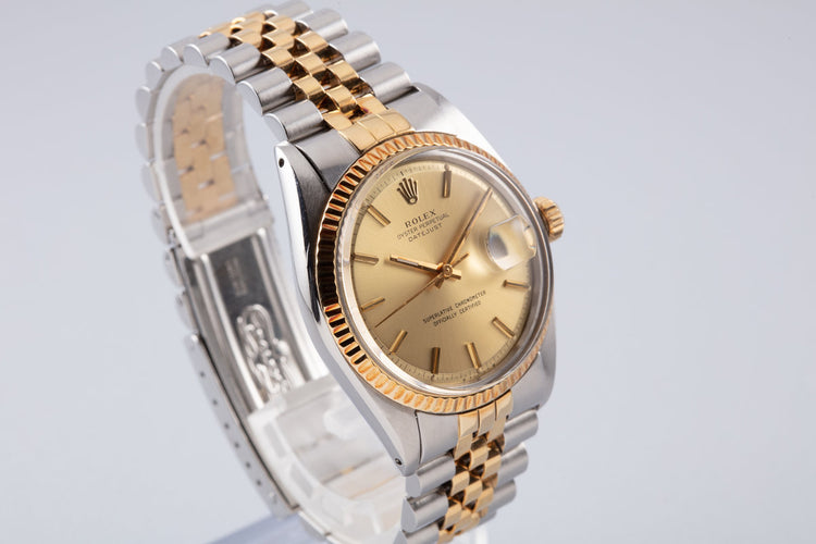 1974 Vintage Rolex DateJust 1601 Gold Dial