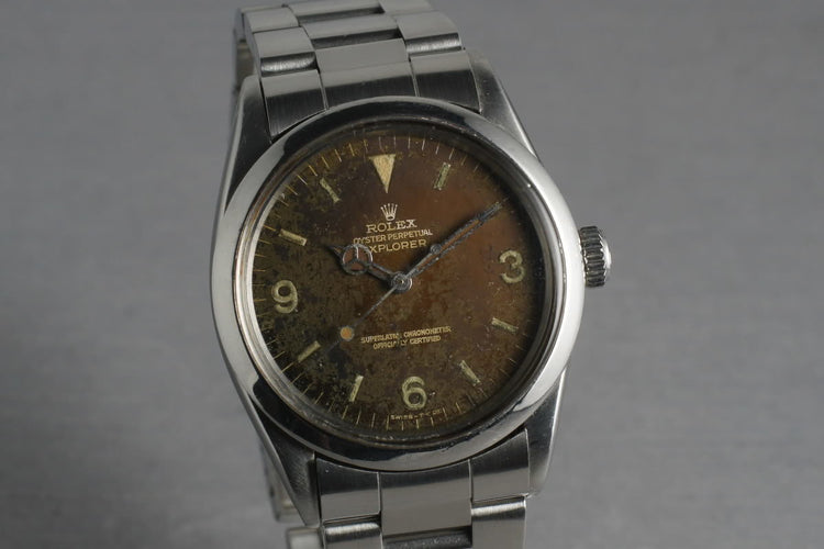1959 Rolex Explorer 1 1016 Tropical Gilt Dial with Rolex Service Papers