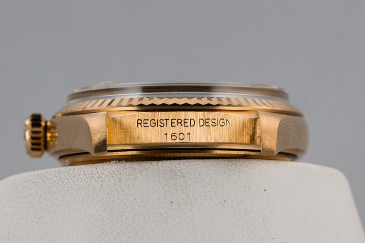 1972 Rolex 18K YG DateJust 1601 with Onyx Dial