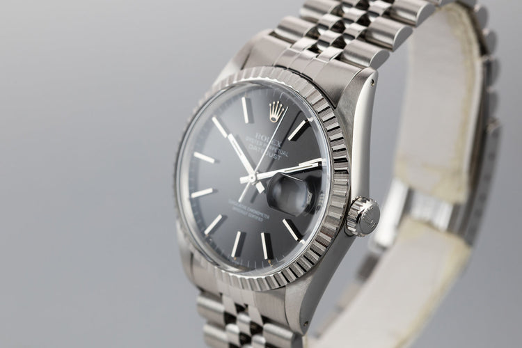 1983 Rolex DateJust 16030 black dial with Box and Papers