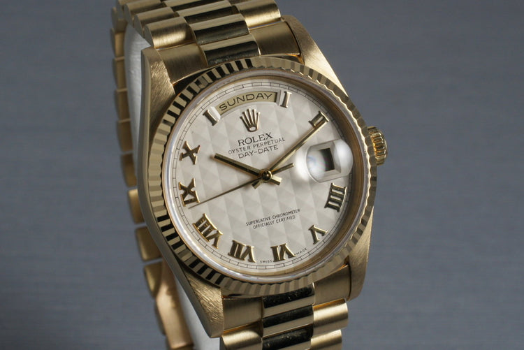 1990 Rolex Yellow Gold Day-Date Ref: 18238 with Cream Pyramid Dial