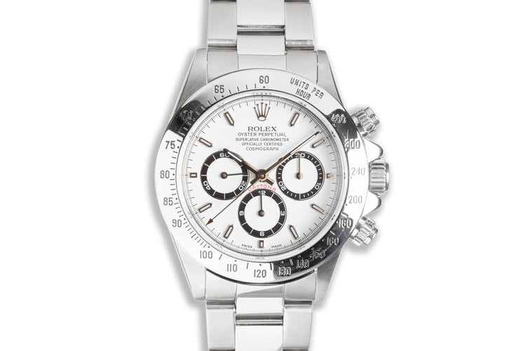 1993 Rolex Zenith Daytona 16520 White Service Dial with Service Papers & Box