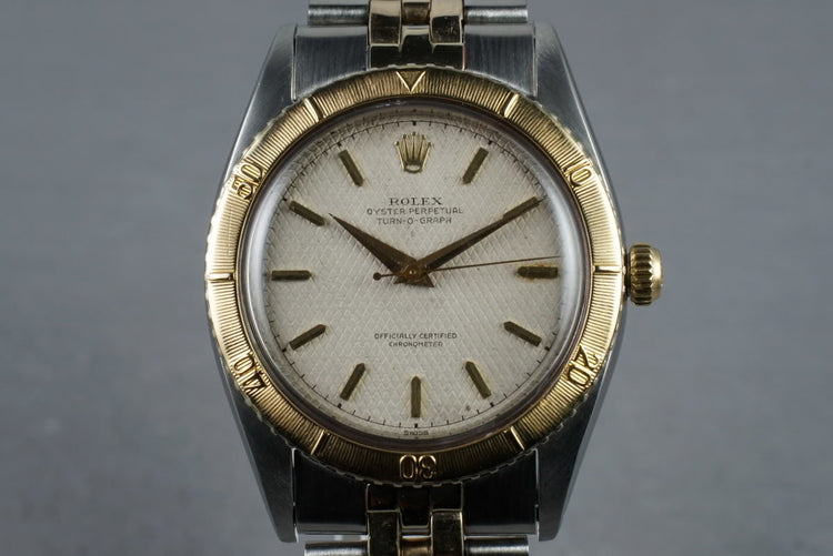 1954 Rolex Turn-O-Graph 18K/SS 6202 with White Waffle Dial