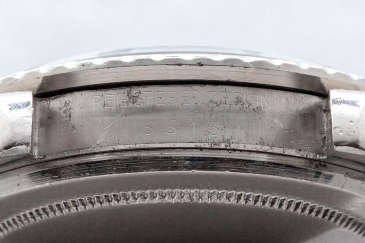 Vintage 1972 Rolex Submariner 5513 Serif Dial with Box and Papers