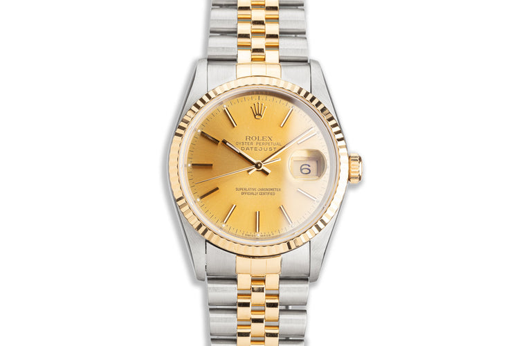 1993 Rolex Two-Tone DateJust 16233 Gold Dial