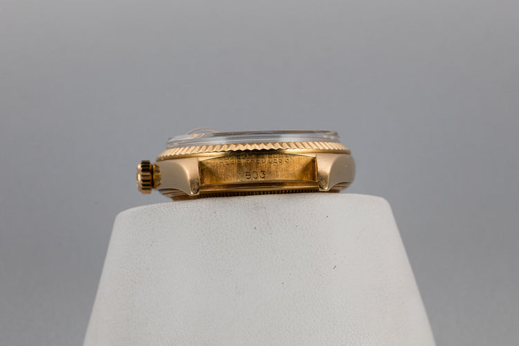 1963 Rolex 18K YG Day-Date 1803 Silver Dial