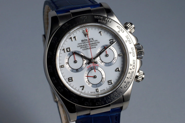 2001 Rolex WG Daytona 16519 White Arabic Dial