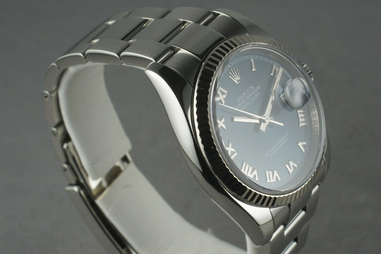 2006 Rolex DateJust 116234 with Blue Roman Numeral Dial Box & Papers