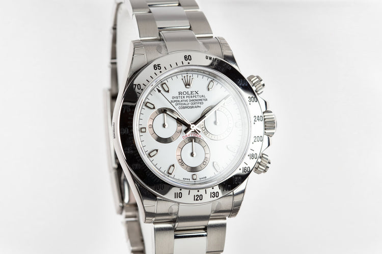 Mint 2015 Rolex Daytona 116520 White Dial with Box and Papers