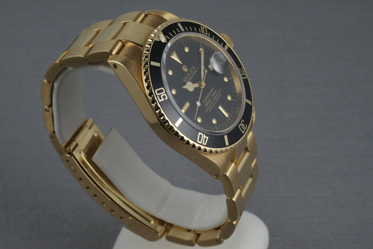 Submariner 18K 16808 Black Nipple Dial with Box and Papers