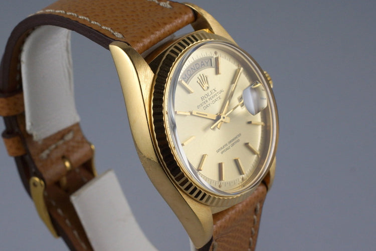 1975 Rolex YG Day-Date 1803 Champagne Dial with Box and Papers