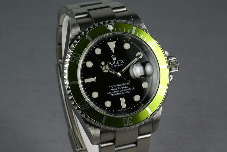 Rolex Green Submariner 16610 LV with Box and Papers