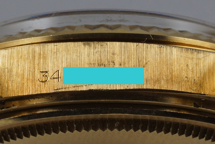 1972 Rolex YG DateJust 1601 Matte Black Dial