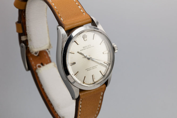 1965 Rolex Oyster Perpetual 1002 Silver Dial with Papers