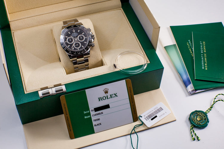 2016 Rolex Ceramic Daytona 116500LN Black Dial with Box and Papers