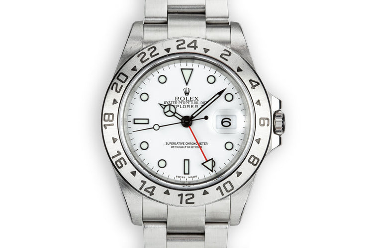 2002 Rolex Explorer II 16570 White Dial