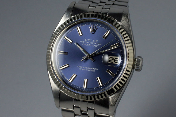 1971 Rolex DateJust 1601 Non-Luminous Blue Dial