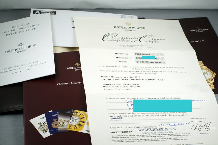 Patek Philippe 5036/1G-013 with Original Box and Papers