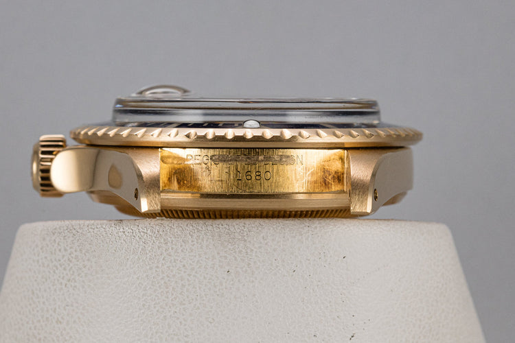 1972 Rolex 18K YG Submariner 1680 Blue Nipple Dial