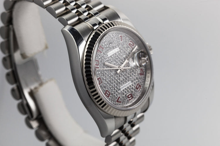 Rolex DateJust 116234 with Factory Paved Diamond Dial