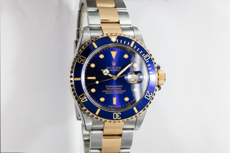 1991 Rolex Two-Tone Submariner 16613 Blue Dial
