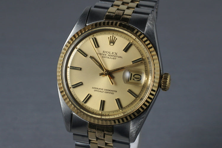 1972 Rolex Two Tone DateJust 1601 Champagne Sigma Dial
