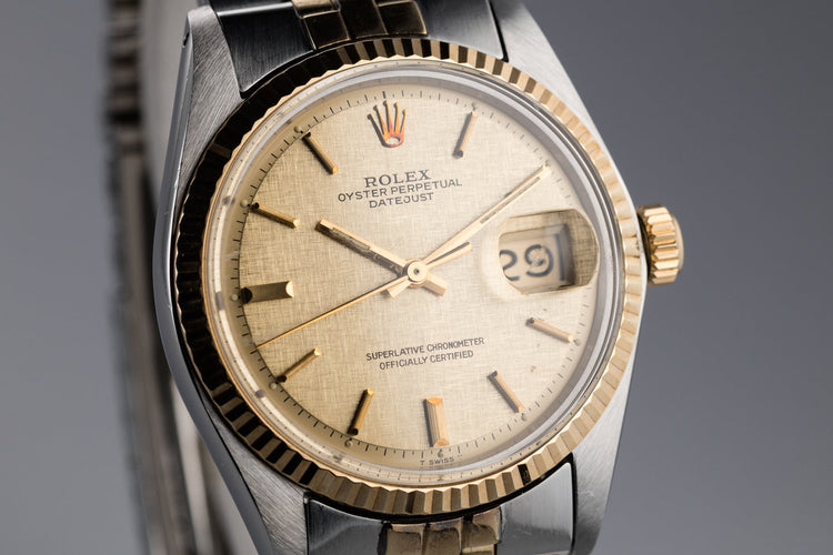 1972 Rolex Two Tone DateJust 1601 With Linen Dial