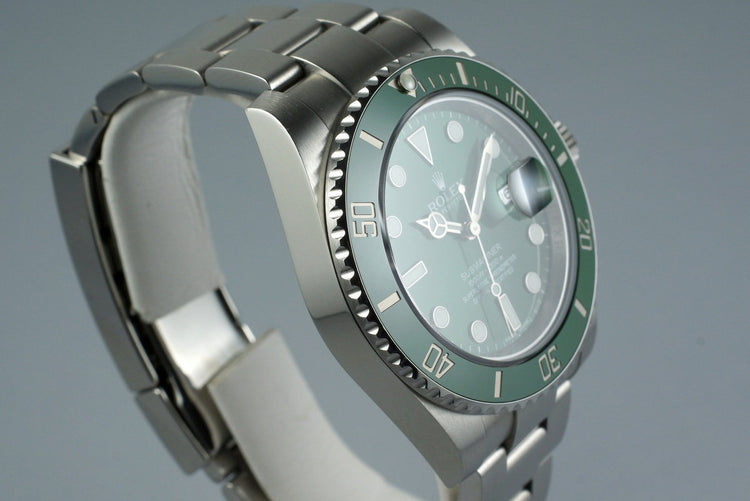 2010 Rolex Green Submariner 116610V with Box and Papers