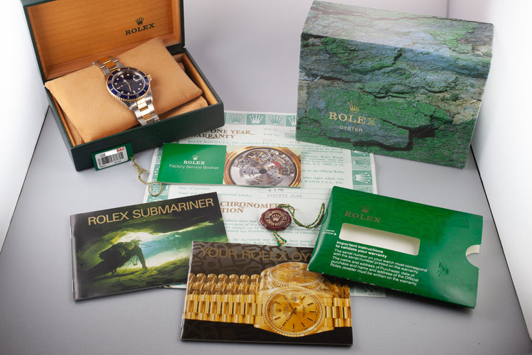 1997 Rolex Two-Tone Submariner 16613 Blue Dial with Box and Papers