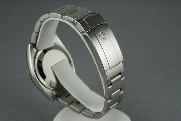 2006 Rolex Air-King M serial 114200 Silver Concentric and Orange Dial