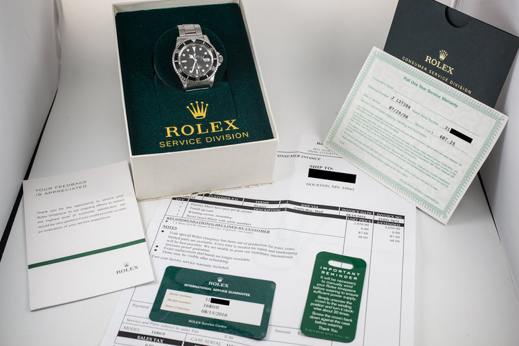 1971 Rolex Submariner 1680 with MK V Red Dial with Service papers