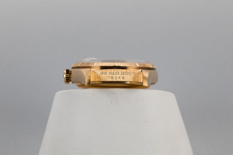 1991 Rolex 18K YG Bark Day-Date 18248 with Box