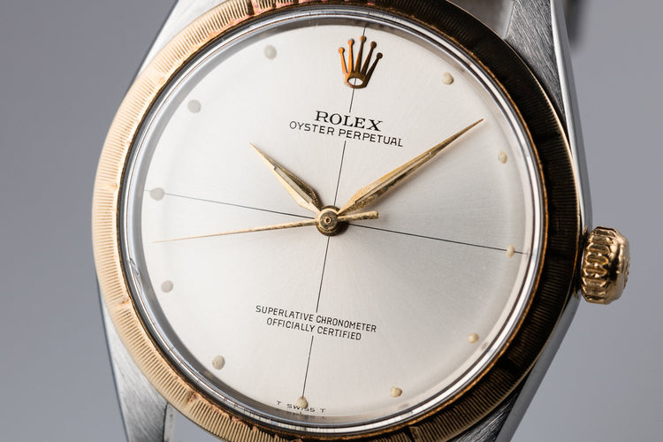 1967 Rolex Two Tone Oyster Perpetual 1008 Silver Zephyr Dial