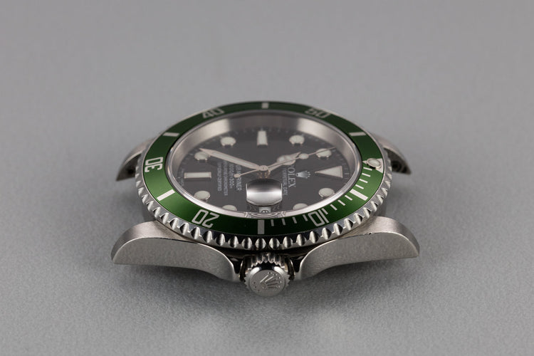 2005 Rolex Anniversary Green Submariner 16610LV with Box and Papers