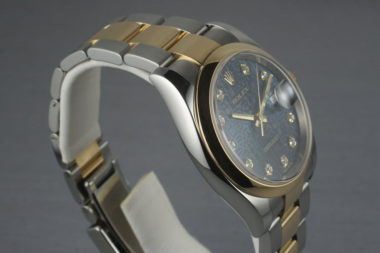 2005 Rolex Two Tone DateJust 116203 Diamond Dial with Box and Papers