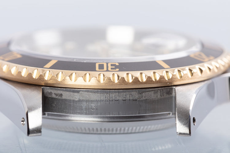 2002 Rolex 18k & Stainless Submariner 16613 Black Dial with Box & Papers