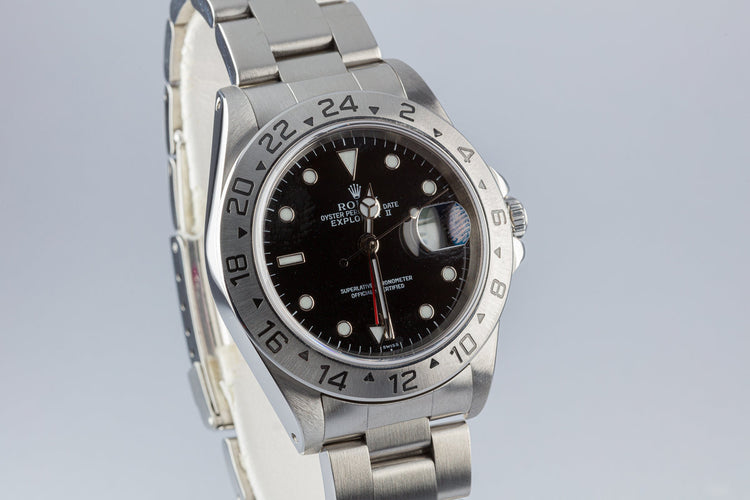 1999 Rolex Explorer II 16570 Black "Swiss" Dial with Box and Papers