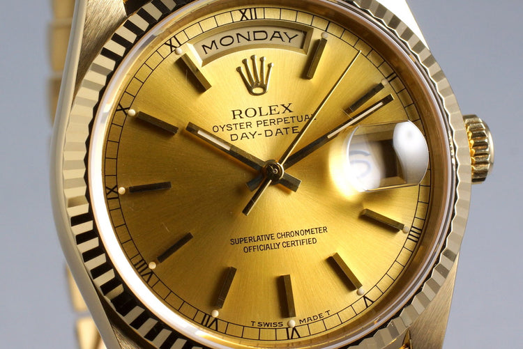 1995 Rolex YG Day-Date 18238 Champagne Dial