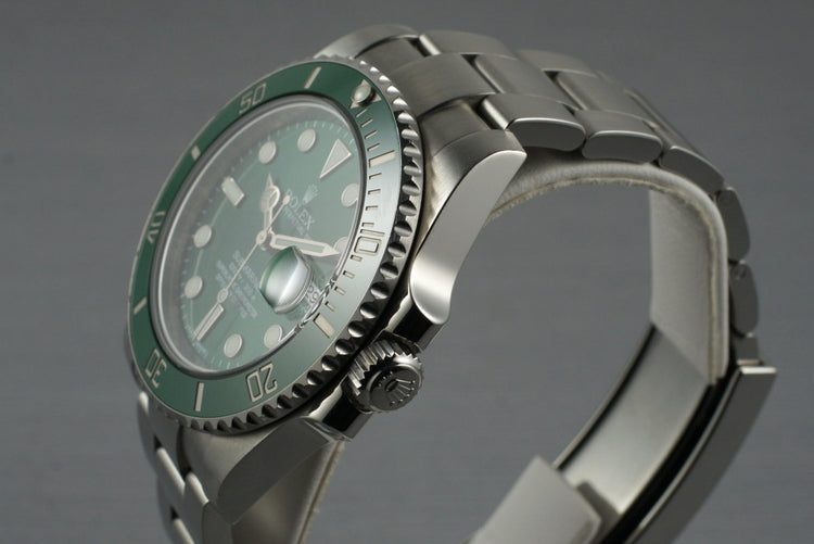 2010 Rolex Green Submariner 116610V with Box and Papers