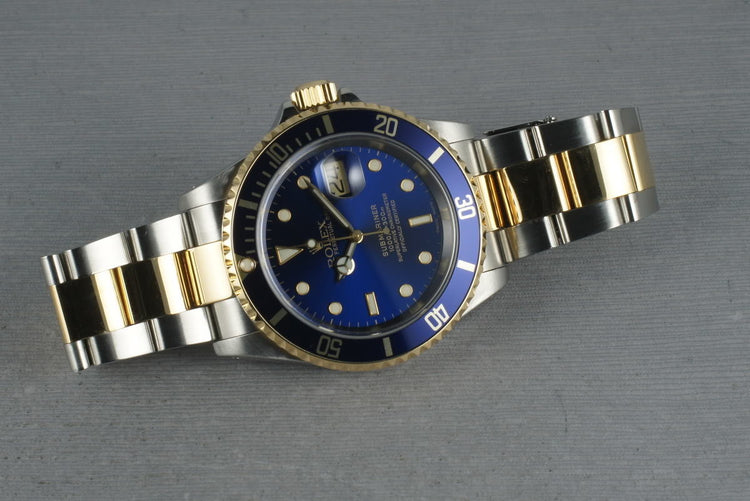 Rolex Submariner 18K/SS Blue Dial 16613 with Box and Papers