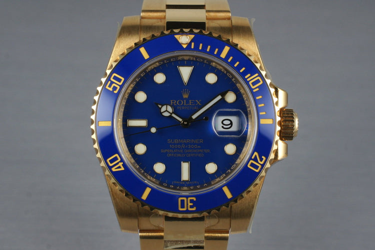 2009 Rolex YG Submariner 116618LB with Box and Papers