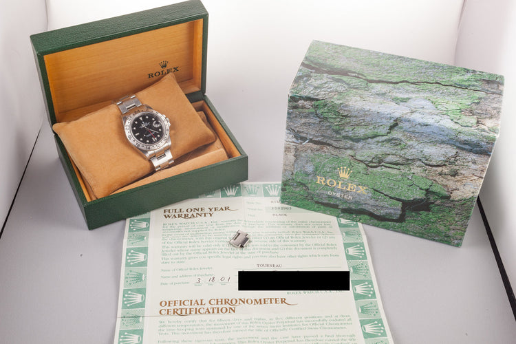 2000 Rolex Explorer II 16570 Black Dial with Box and Papers