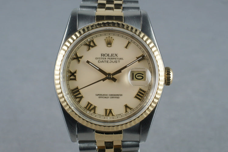 1988 Rolex 18K/SS DateJust 16233 with Cream Roman Dial