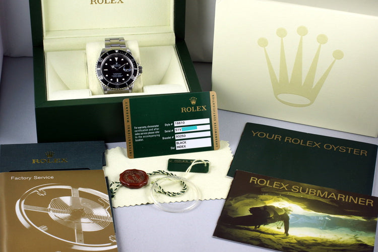 2011 Rolex Submariner 16610 with Box and Papers