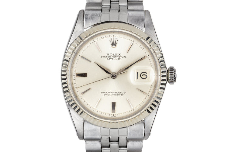 1963 Rolex DateJust 1601 SWISS Only No Lume SIlver Dial