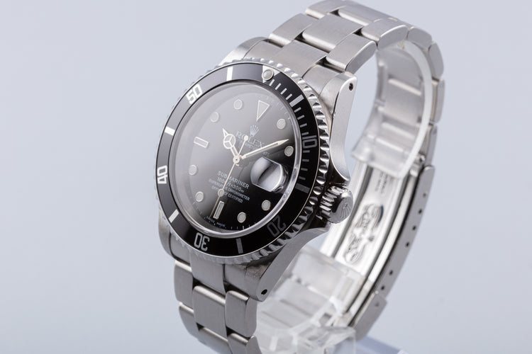 2000 Unpolished Rolex Submariner 16610 with Box & Papers