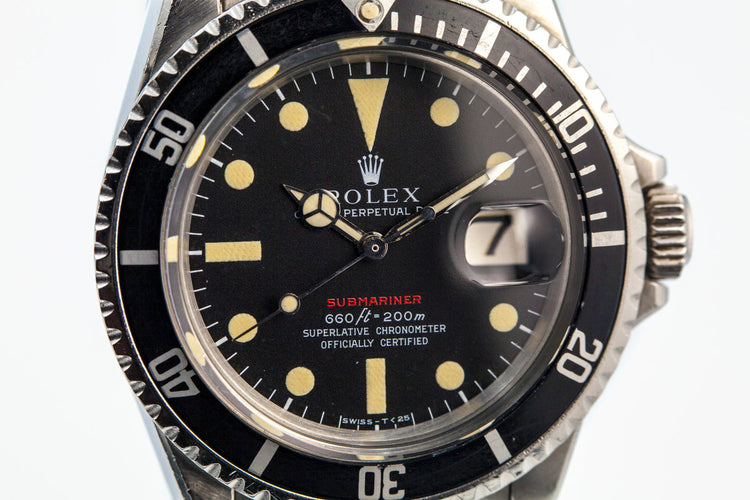Vintage 1970 Rolex Red Submariner Mark IV Dial