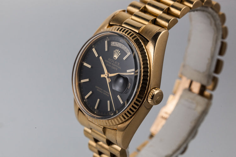 1977 Rolex 18K Day-Date Black Dial