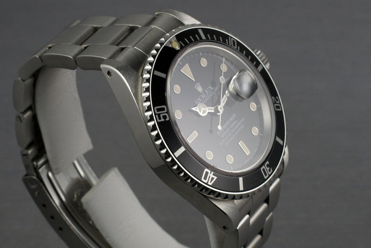 1986 Rolex Submariner 16800 with Box and Papers