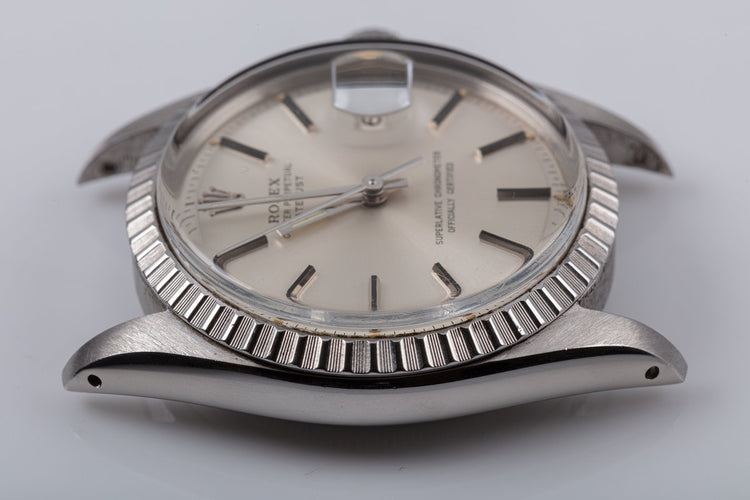 1976 Rolex Stainless Steel 1603 Datejust Silver Dial Creamy Lume Plots